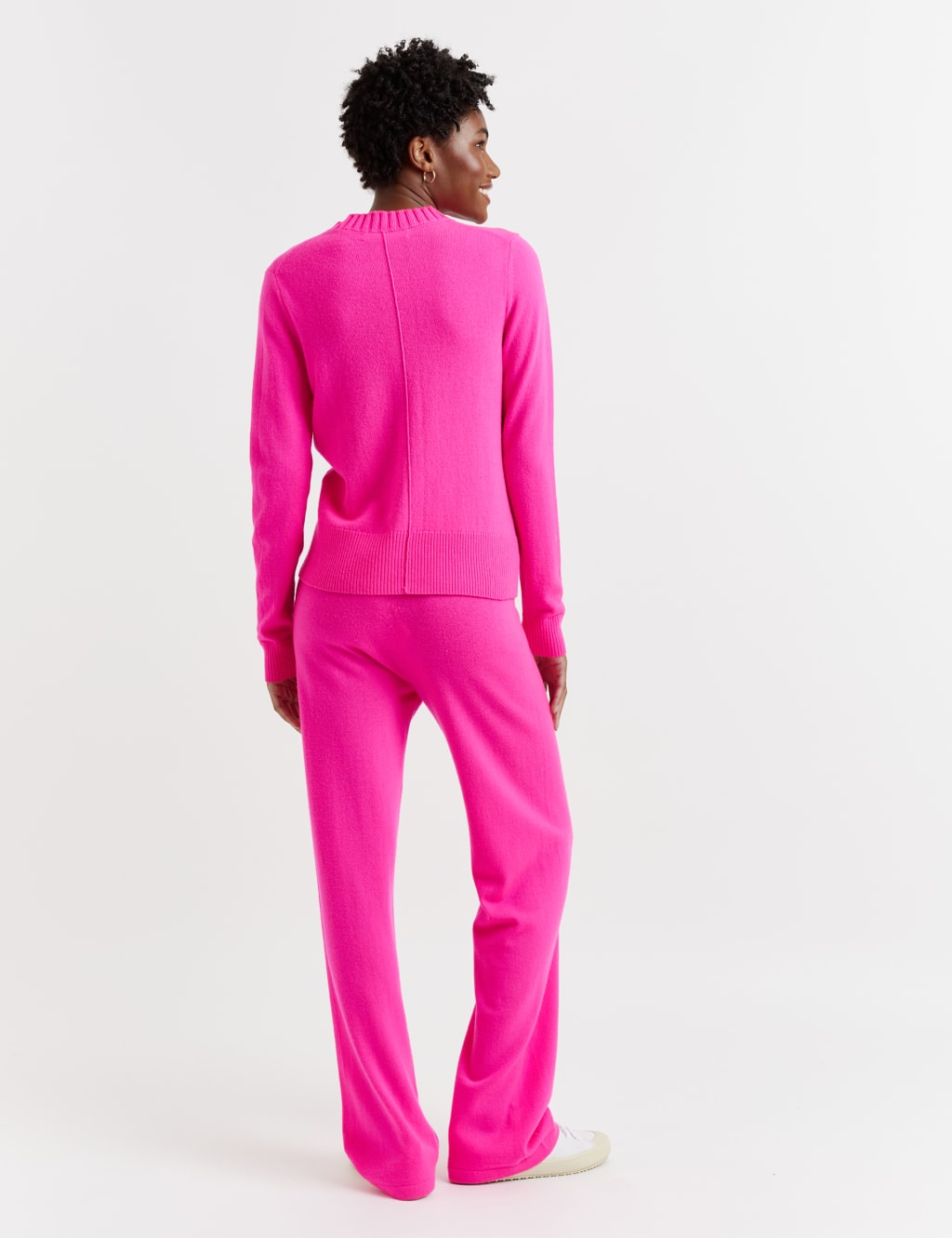 Wool Rich Wide Leg Relaxed Joggers with Cashmere 3 of 3