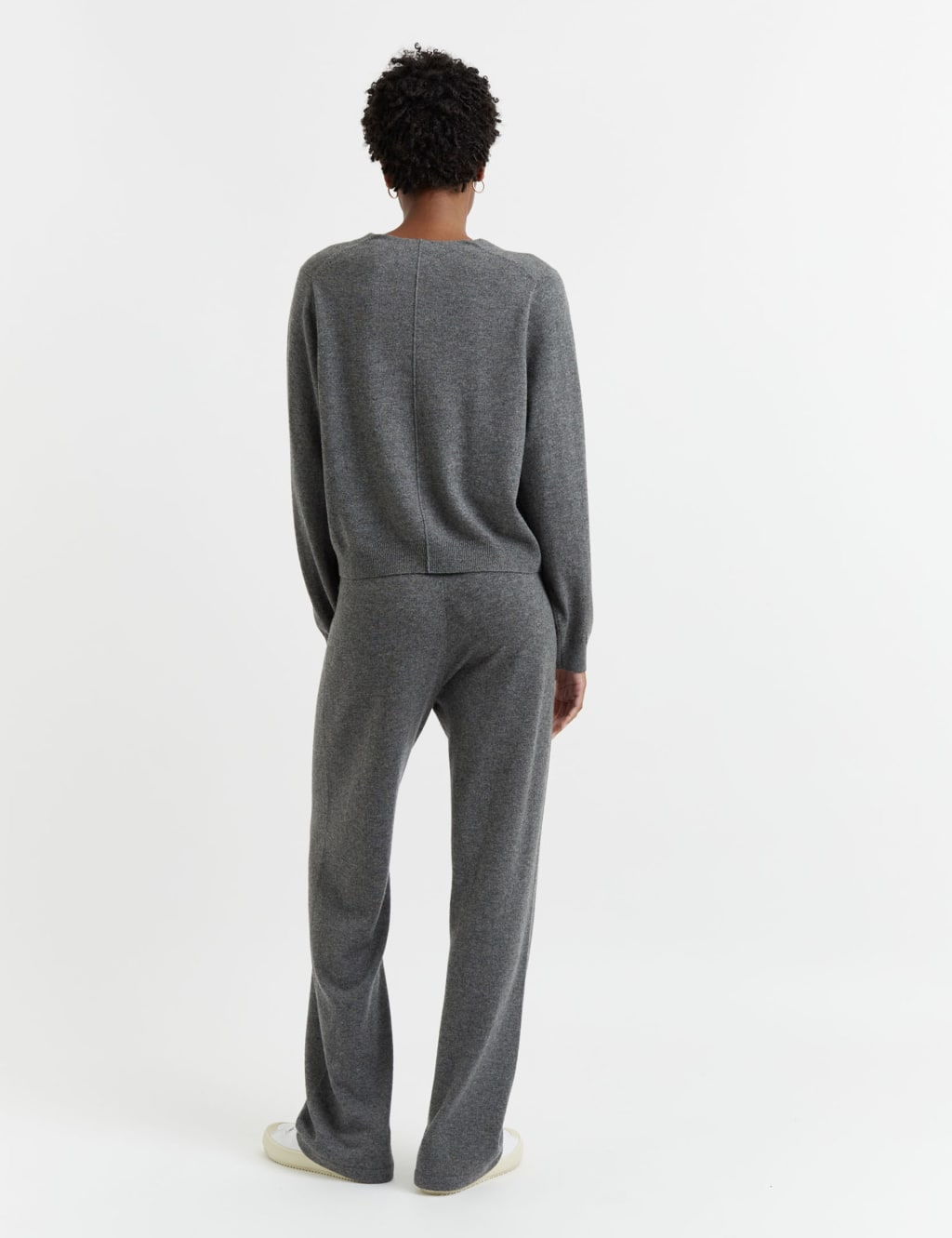 Wool Rich Wide Leg Relaxed Joggers with Cashmere 3 of 3