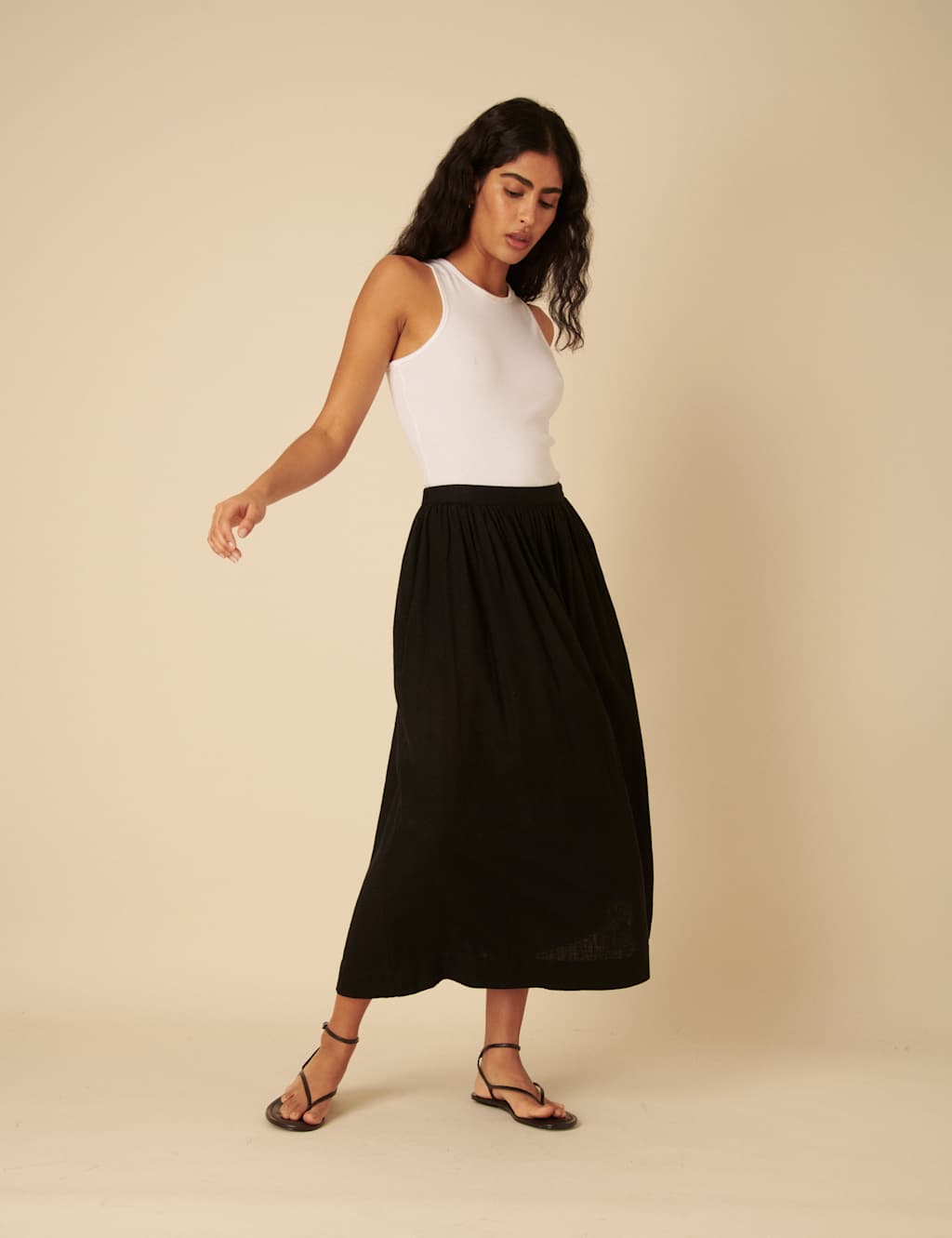 Linen Rich Maxi Circle Skirt 2 of 5