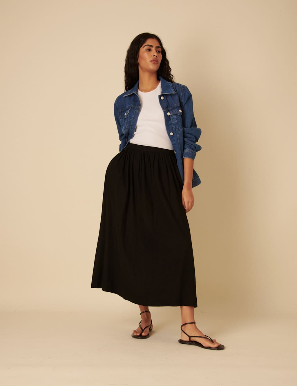 Linen Rich Maxi Circle Skirt 5 of 5