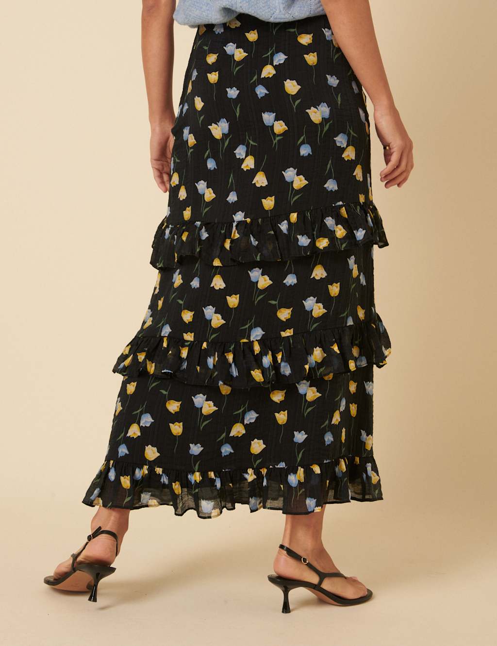 Floral Ruffle Maxi Tiered Skirt 3 of 5