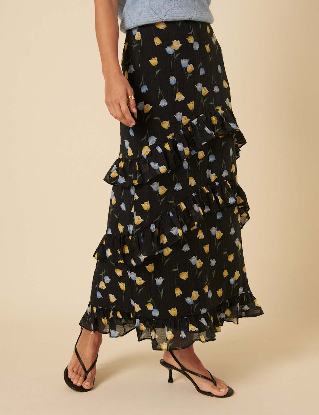 Floral Ruffle Maxi Tiered Skirt 4 of 5