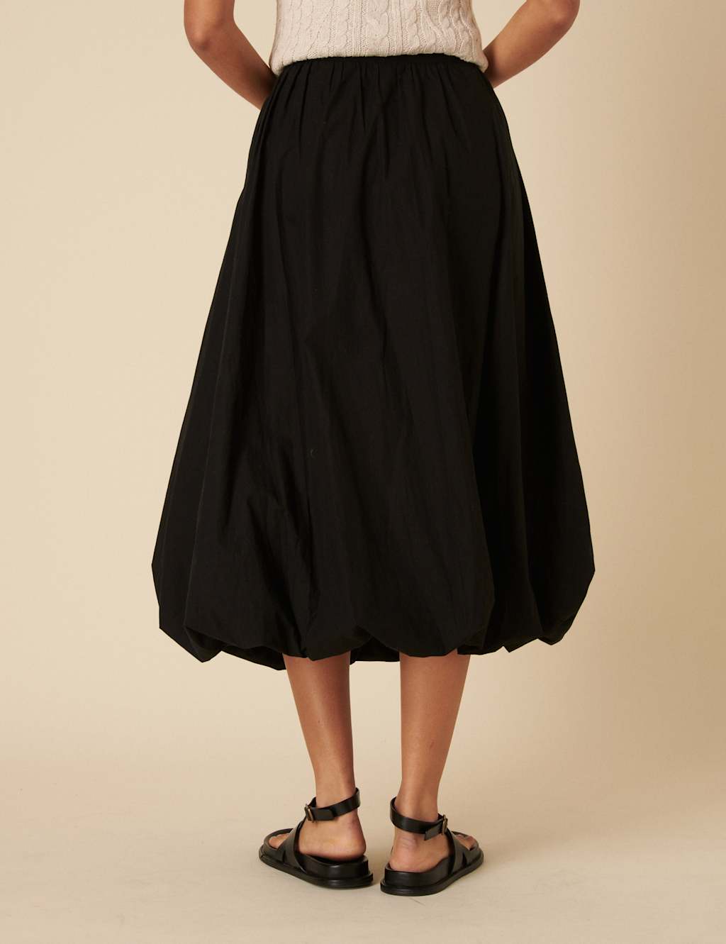 Pure Cotton Bubble Hem Midi Circle Skirt 3 of 5