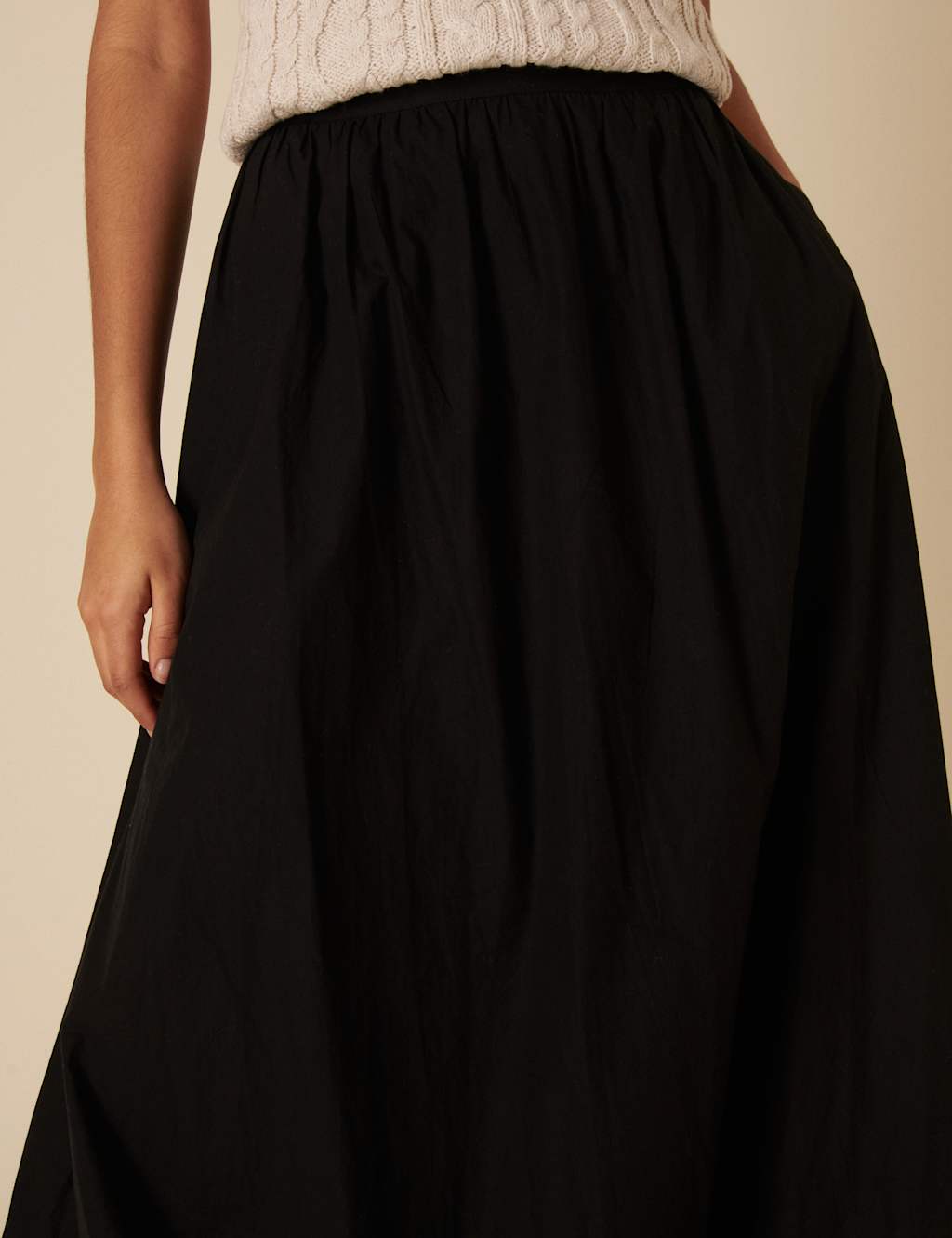 Pure Cotton Bubble Hem Midi Circle Skirt 4 of 5