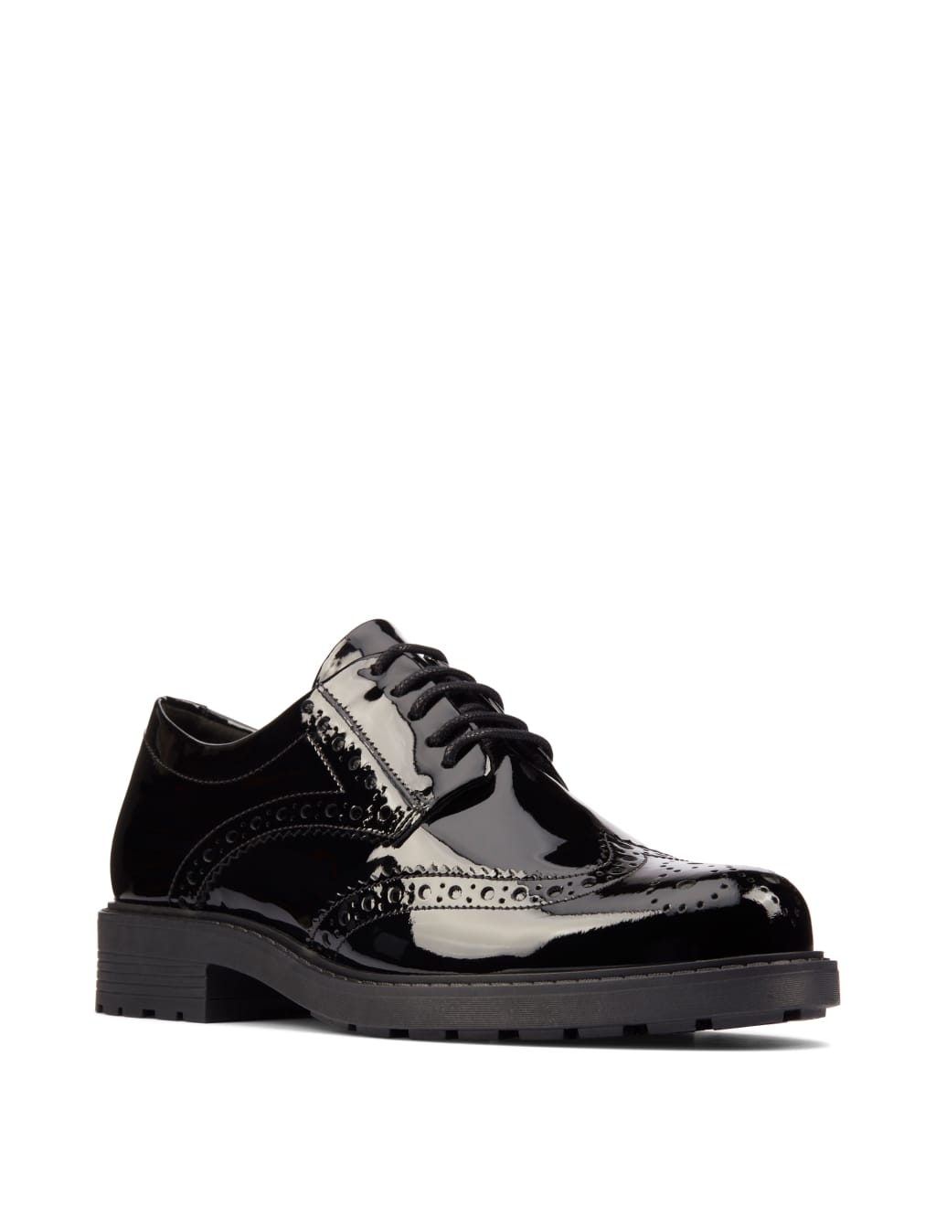 Leather heeled brogues hot sale