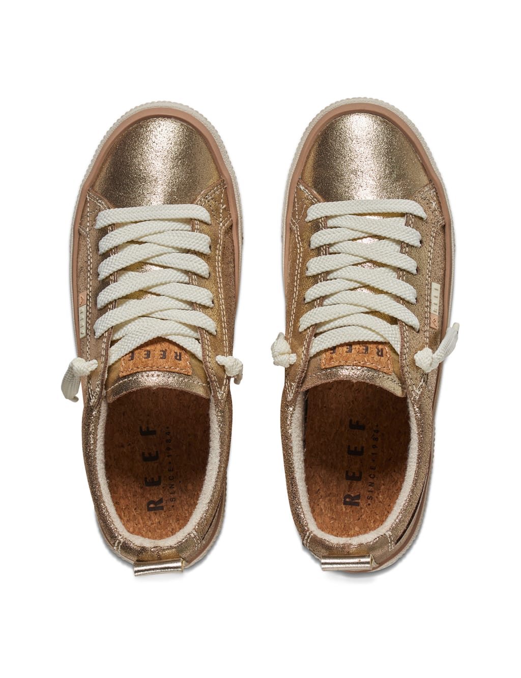 Lay Day Dawn Leather Metallic Trainers 6 of 10