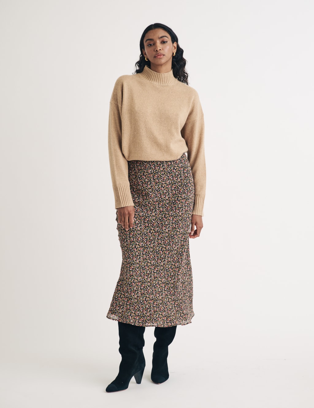 Floral midi slip skirt cheap