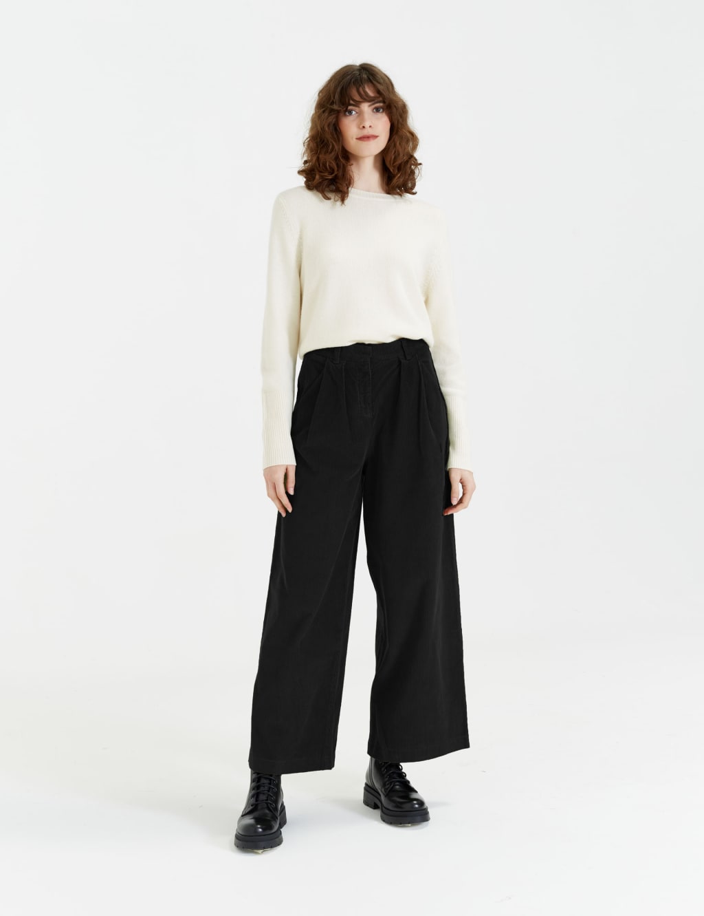 Wide leg ankle trousers top