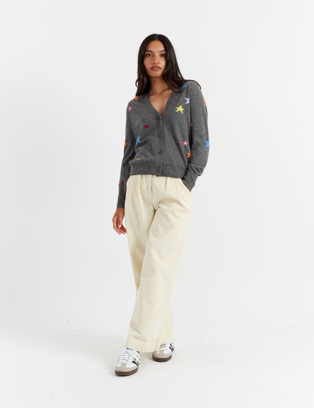 Merino Wool with Cashmere Star Cardigan