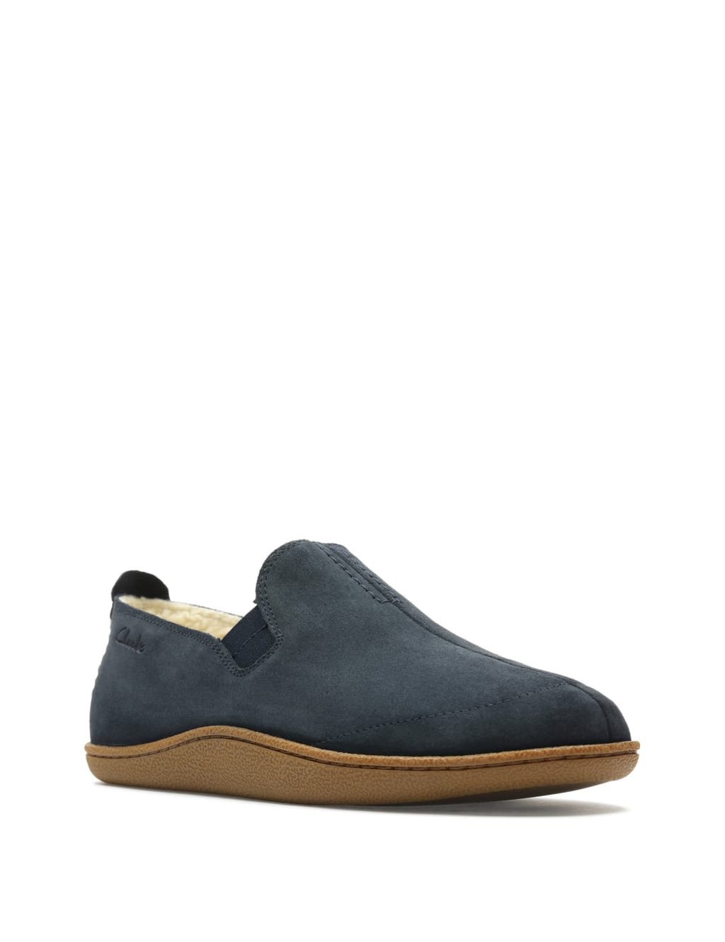Suede Faux Fur Lined Moccasin Slippers 2 of 7