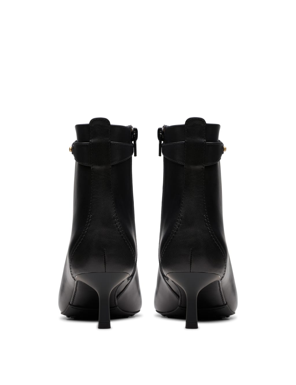 Black leather ankle boots kitten heel discount