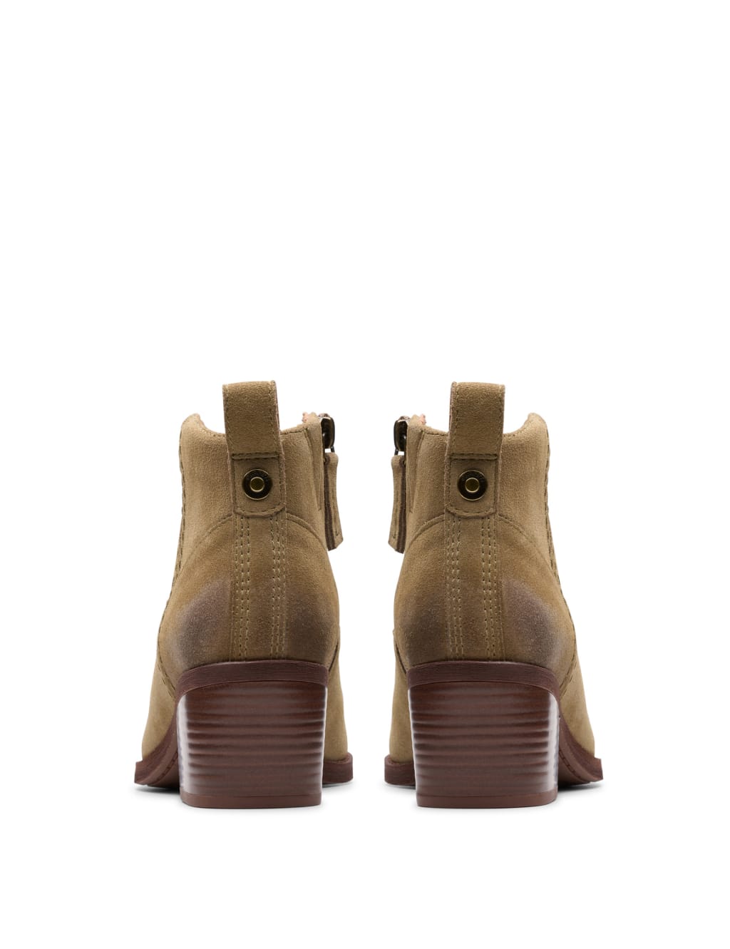 Suede Block Heel Pointed Ankle Boots 6 of 7