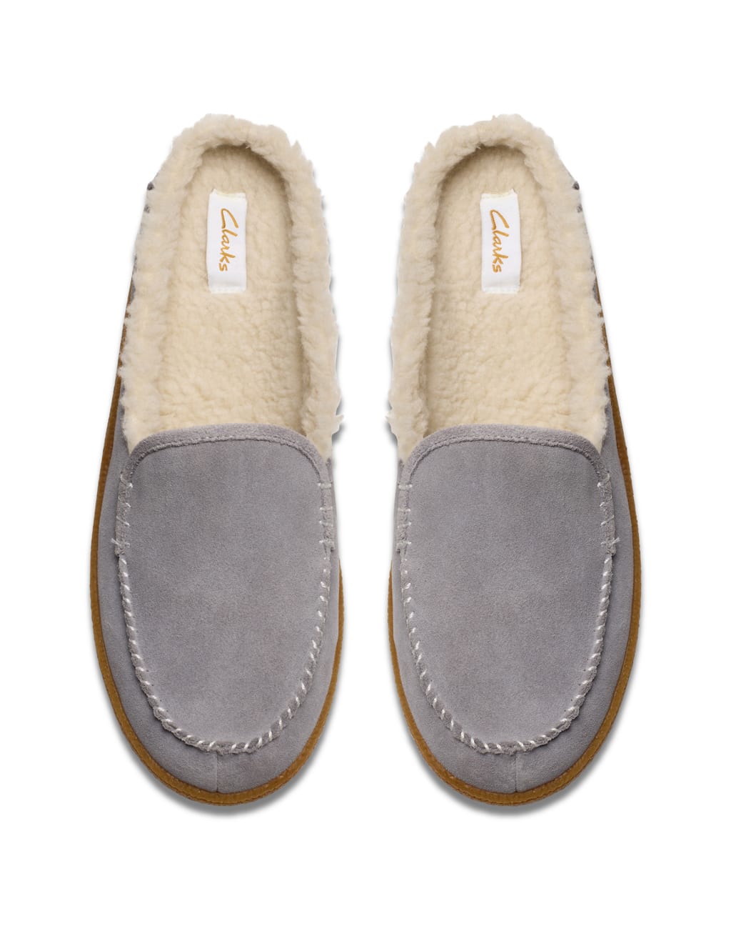 Suede Faux Fur Lined Mule Slippers