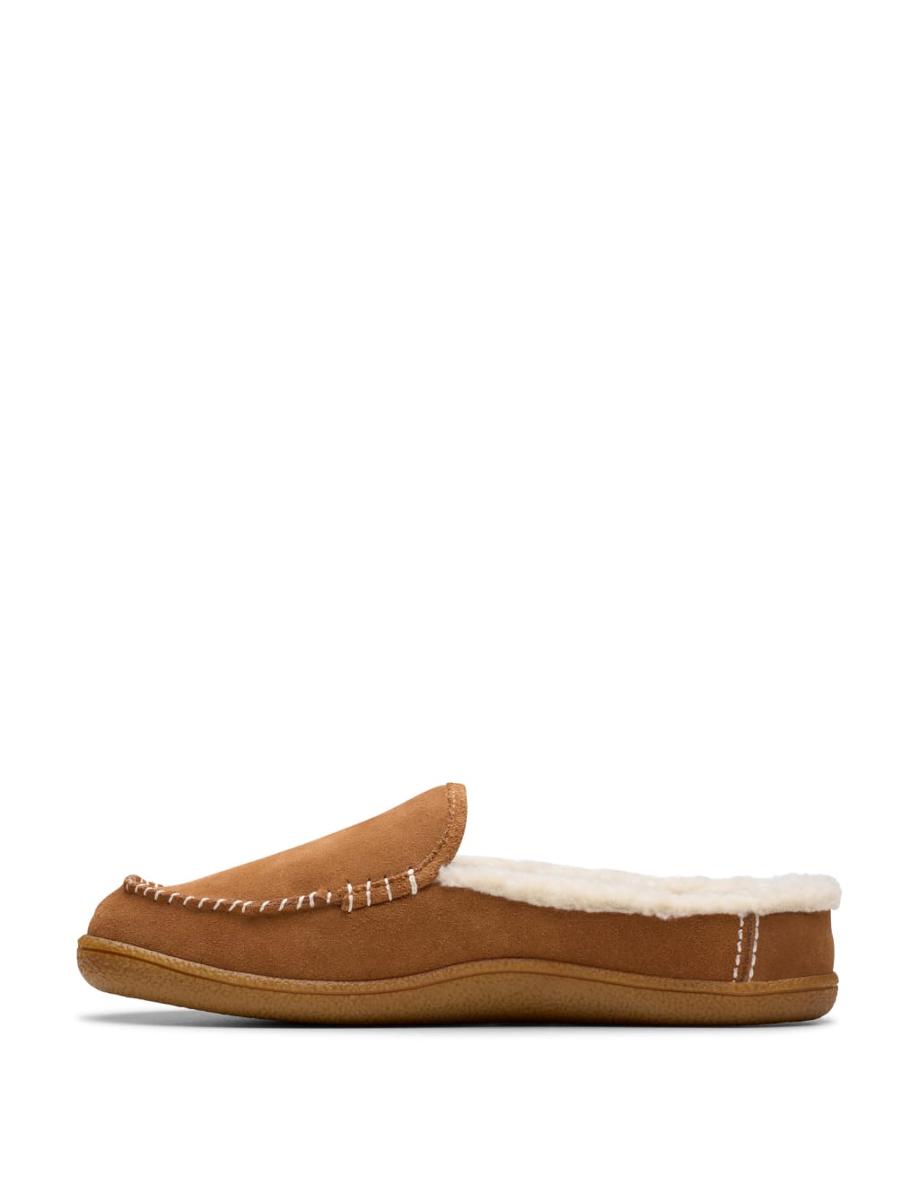 Suede Faux Fur Lined Mule Slippers 3 of 7