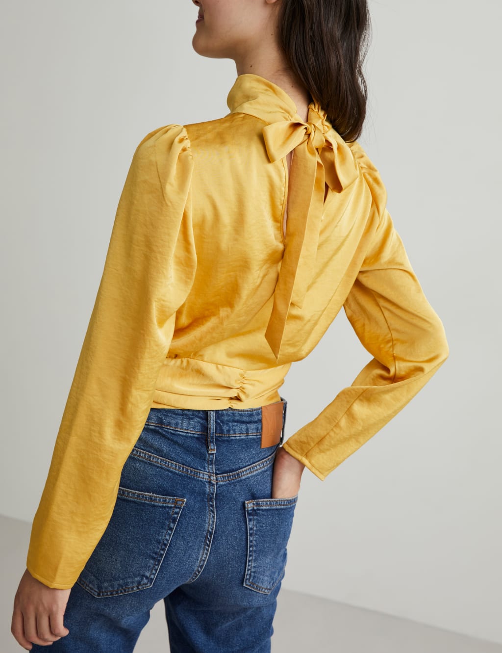 High Neck Bow Detail Long Sleeve Top 5 of 5