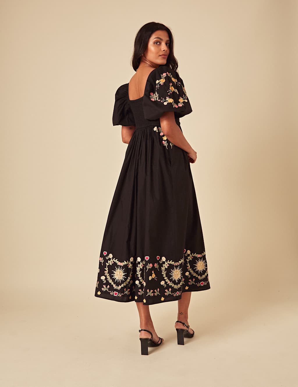 Pure Cotton Embroidered Midi Dress 2 of 4
