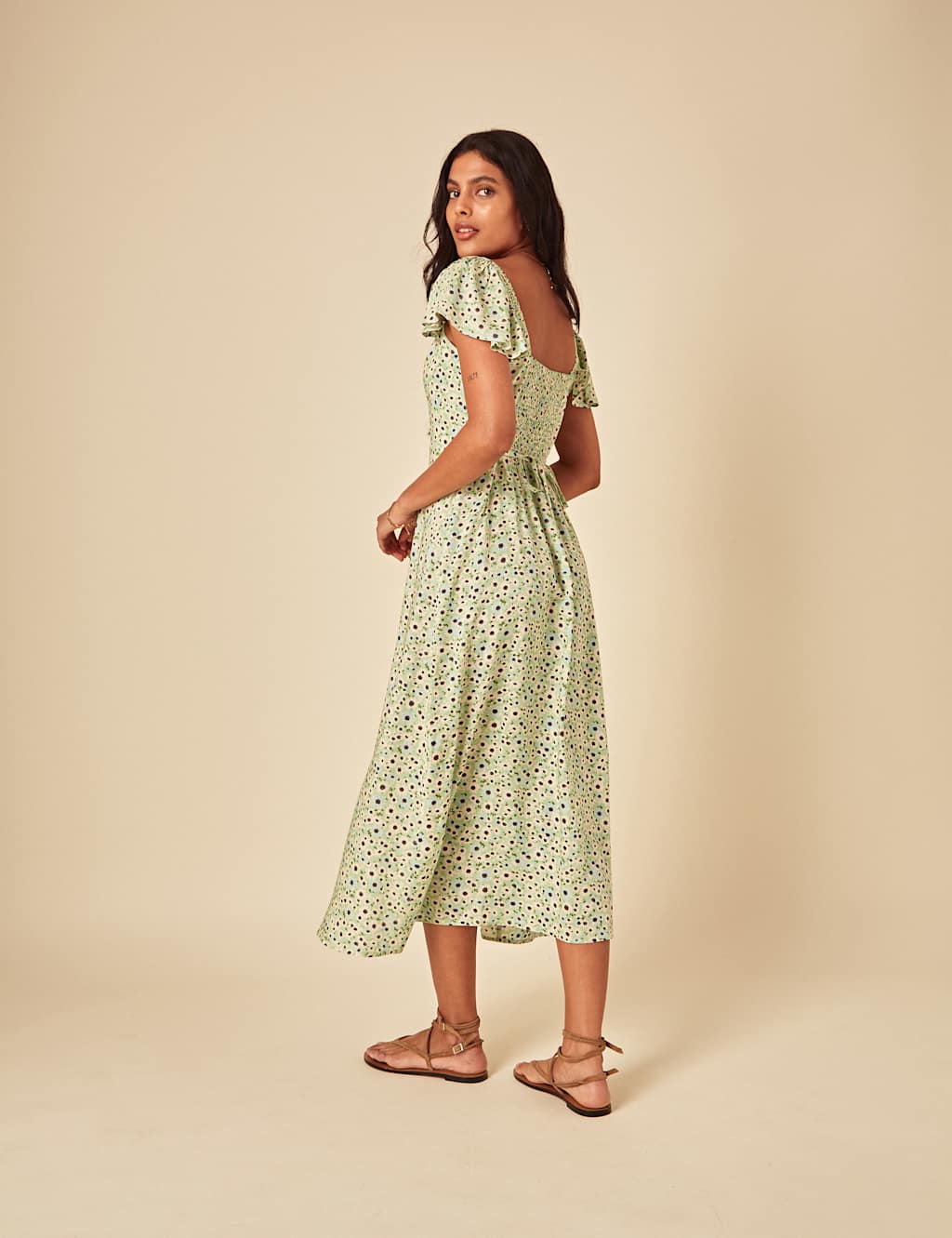 Floral Waisted Midi Dress 2 of 4