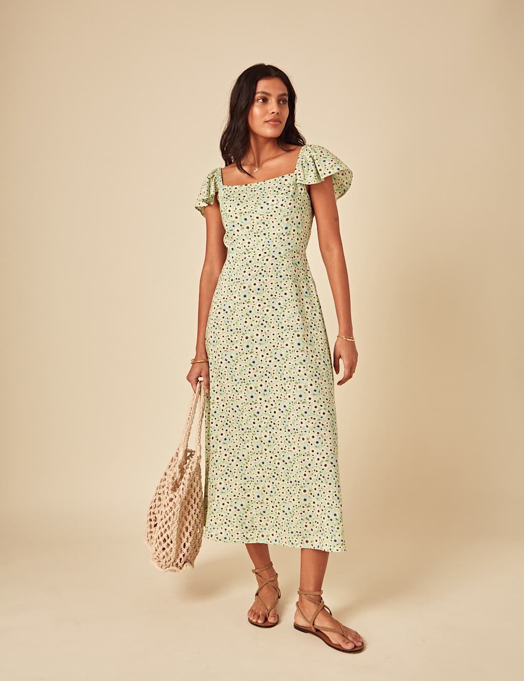 Floral Waisted Midi Dress 3 of 4