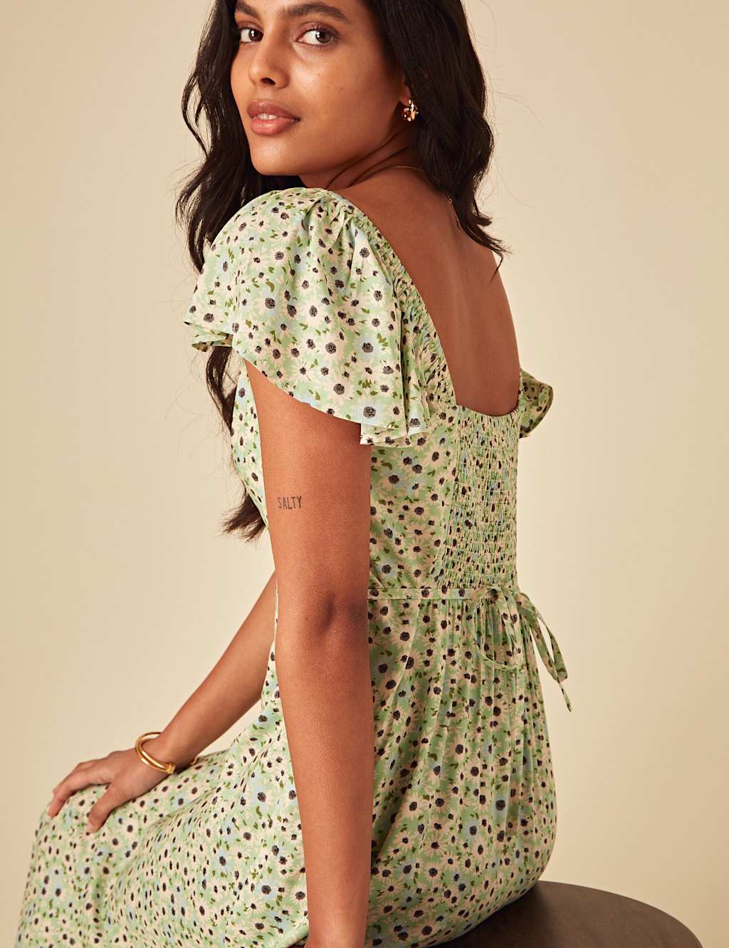 Floral Waisted Midi Dress 4 of 4