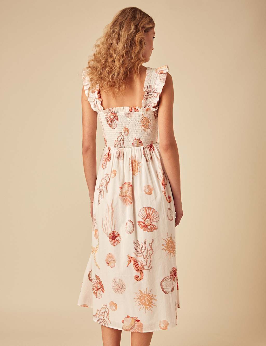 Pure Cotton Printed Midi Dress 3 of 4