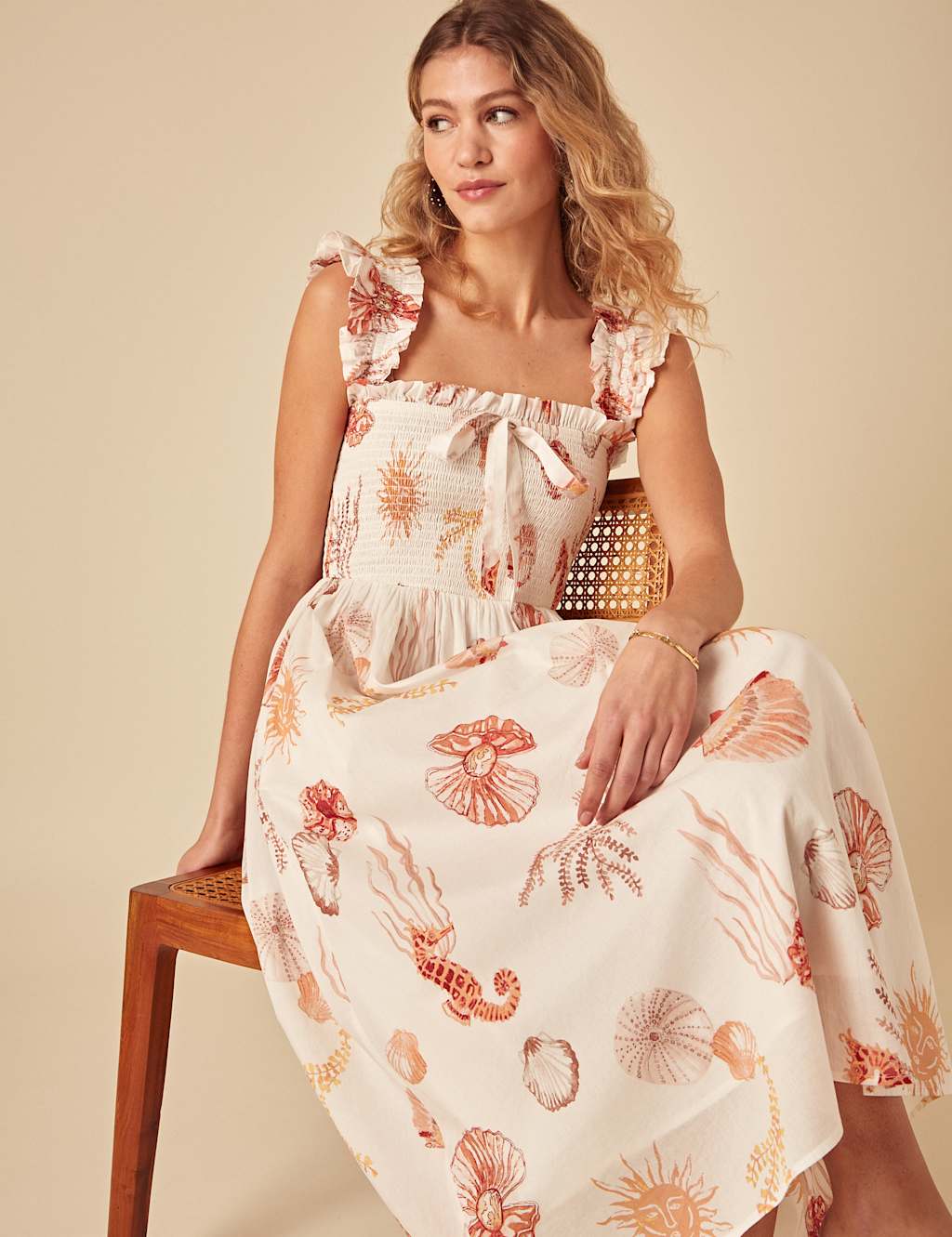 Pure Cotton Printed Midi Dress 4 of 4