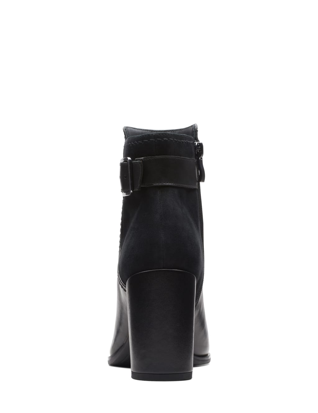 Leather Buckle Block Heel Ankle Boots Clarks M S