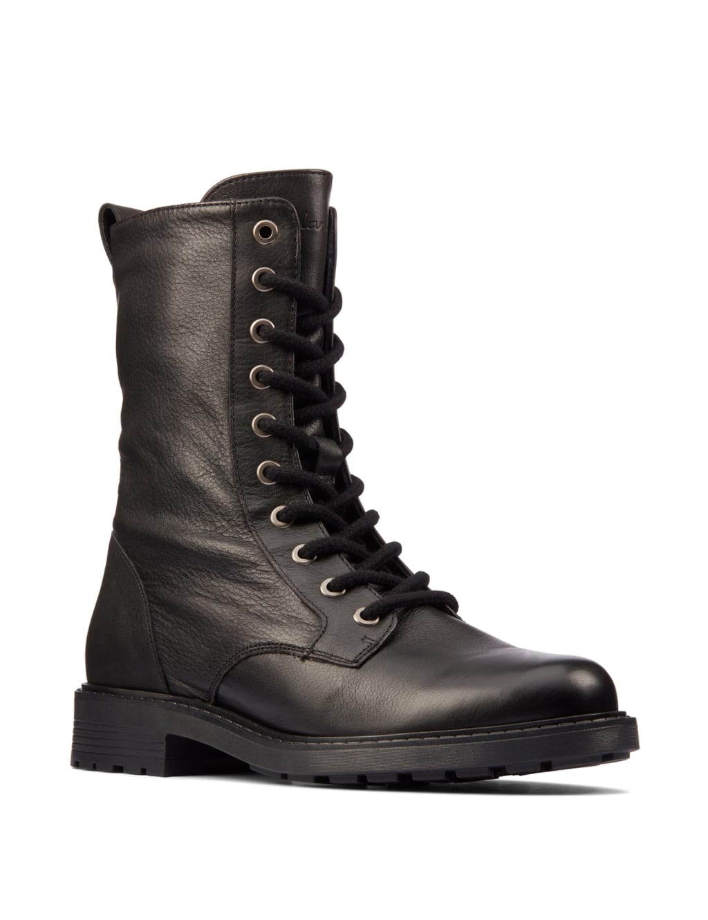 Leather Lace Up Block Heel Boots Clarks M S