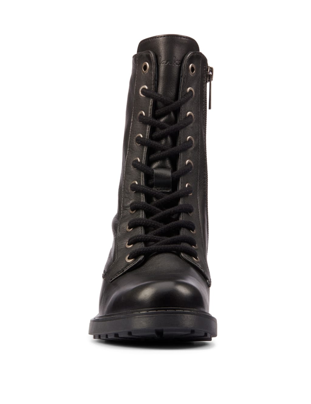 Leather Lace Up Block Heel Boots Clarks M S