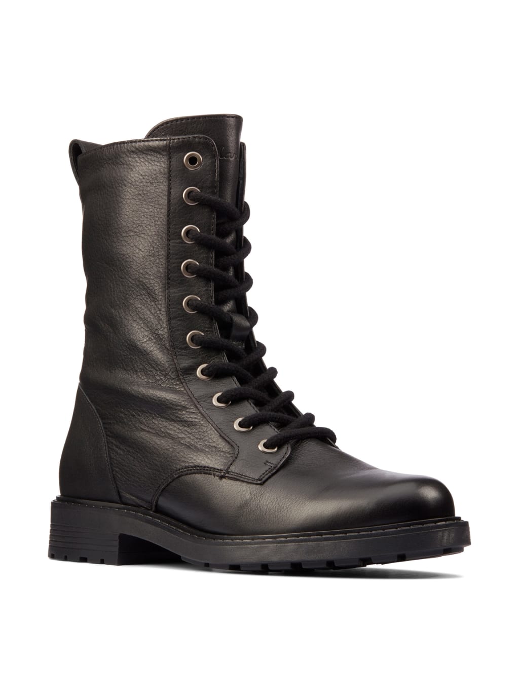 Womens black leather lace up combat boots store