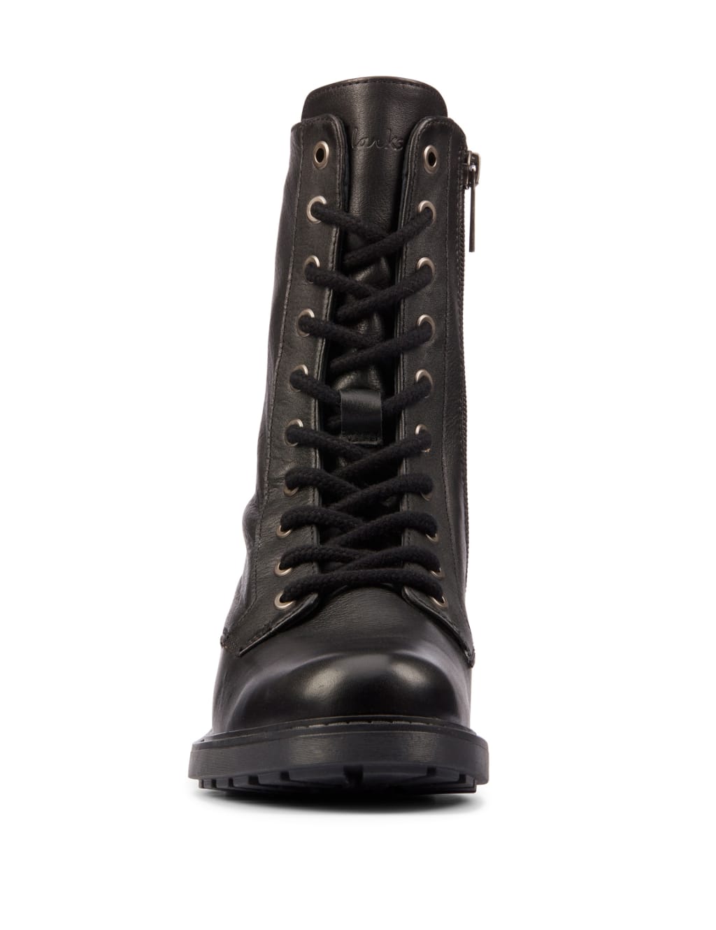 Wide Fit Leather Lace Up Block Heel Boots Clarks M S