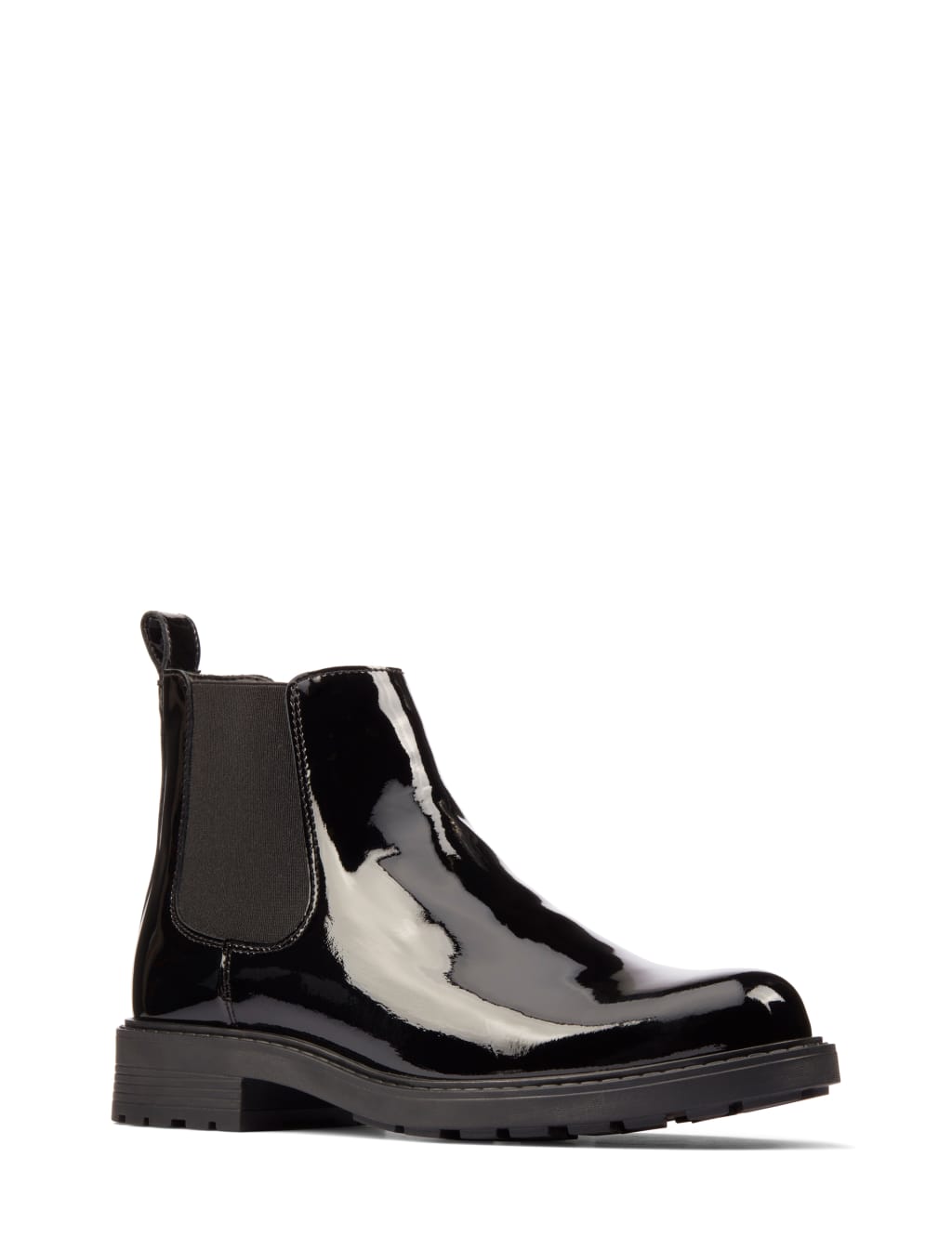 Wide fit patent ankle boots 2025