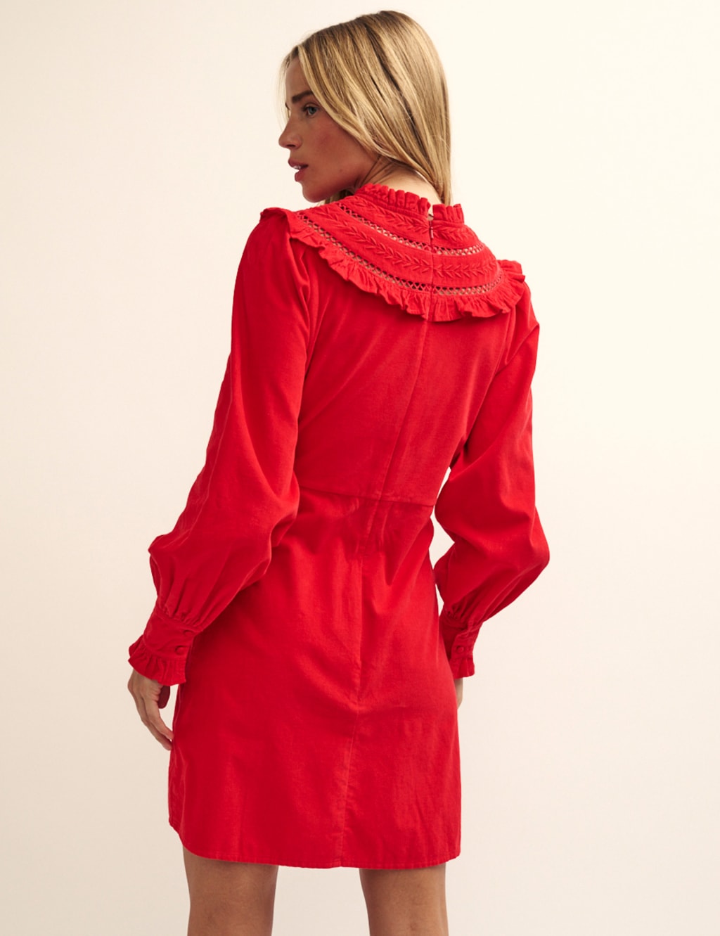 Cotton Embroidered Mini Shift Dress 4 of 6
