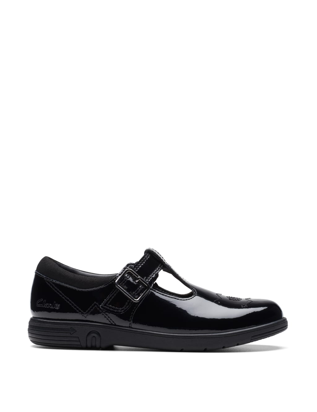 Kids Patent Leather Riptape T Bar Shoes 8 Small 4 Large Clarks M S
