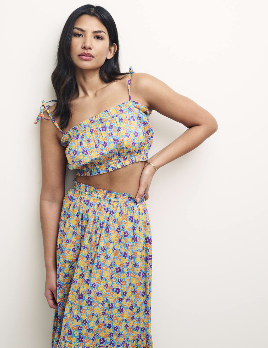 Organic Cotton Floral Crop Top 1 of 4
