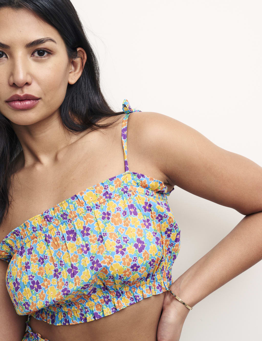 Organic Cotton Floral Crop Top 3 of 4