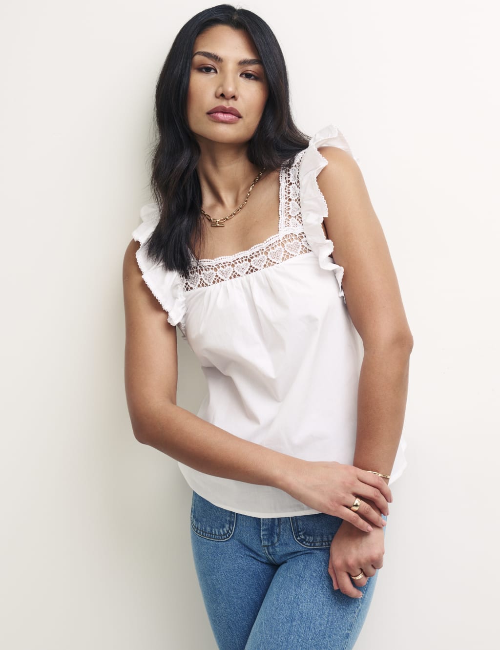 Organic Cotton Frill Detail Cami Top 2 of 4