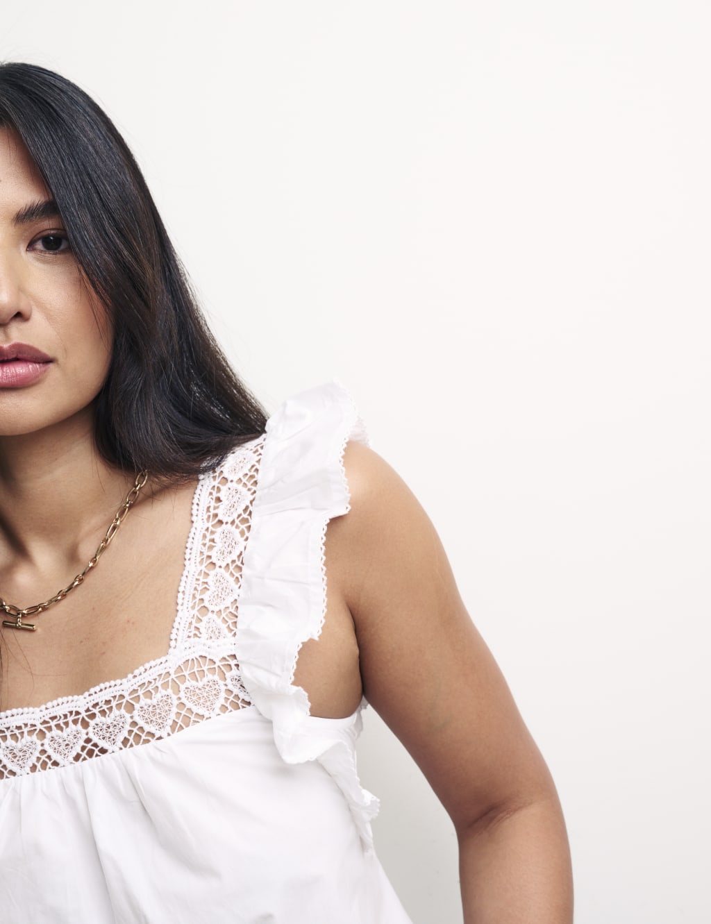 Organic Cotton Frill Detail Cami Top 3 of 4