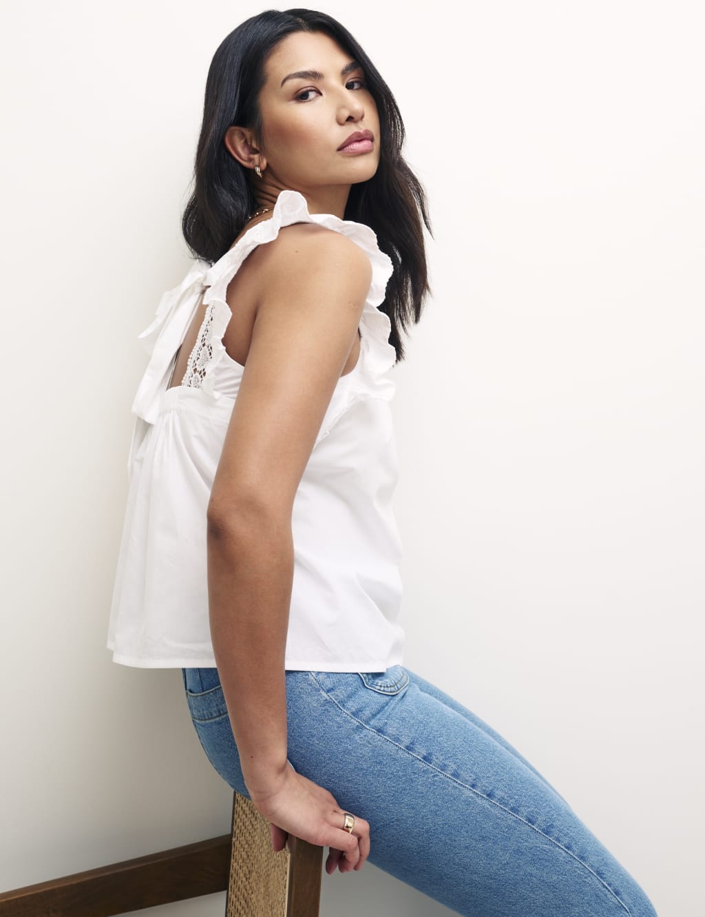Organic Cotton Frill Detail Cami Top 4 of 4