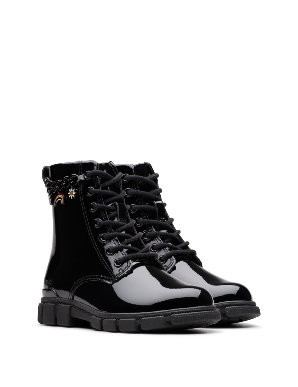 Kids black patent boots cheap