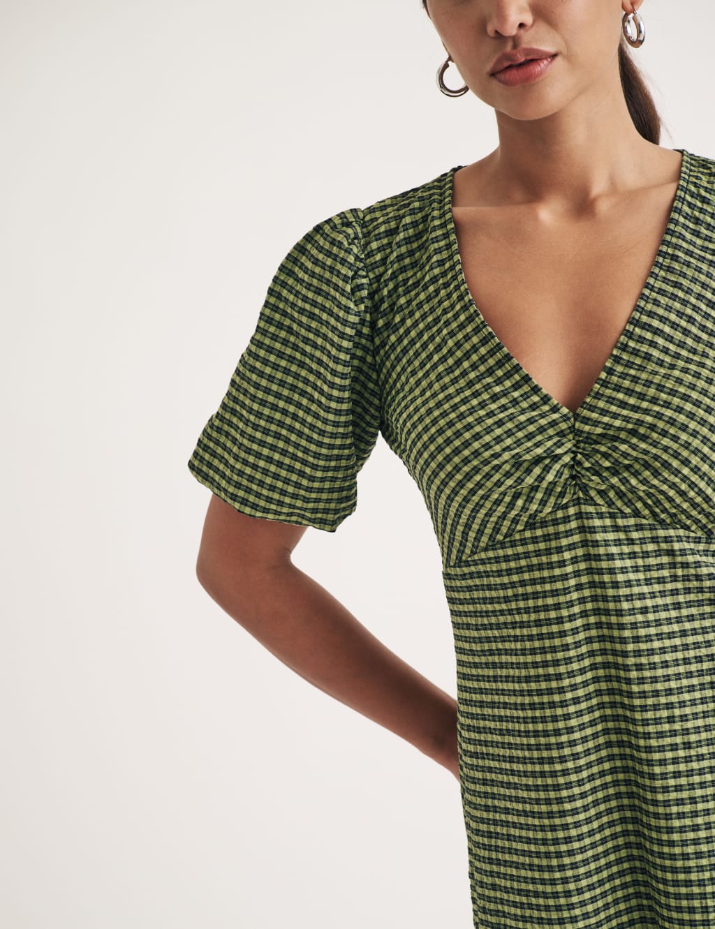Cotton Rich Checked Mini Skater Dress