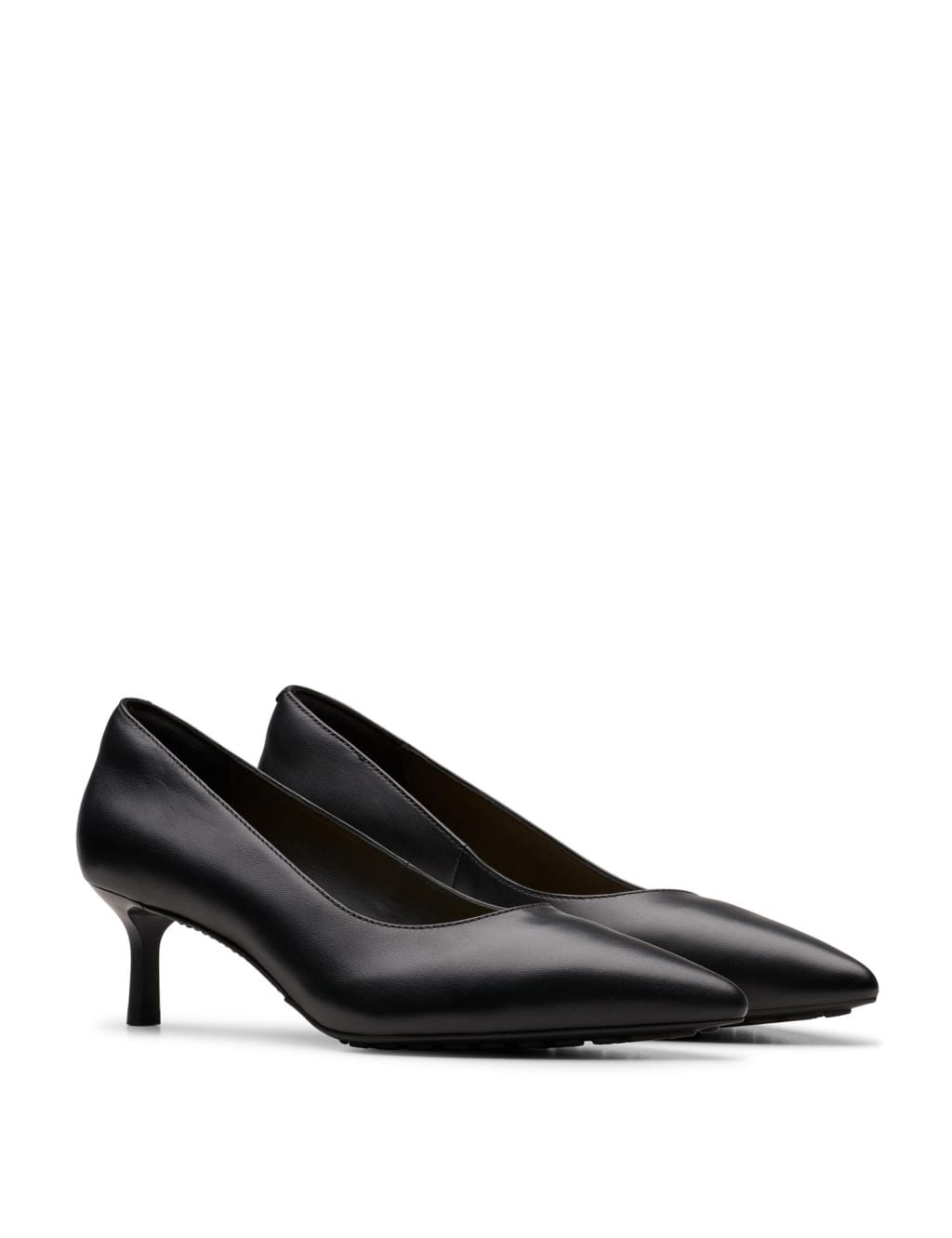 Leather Metallic Kitten Heel Court Shoes Clarks M S