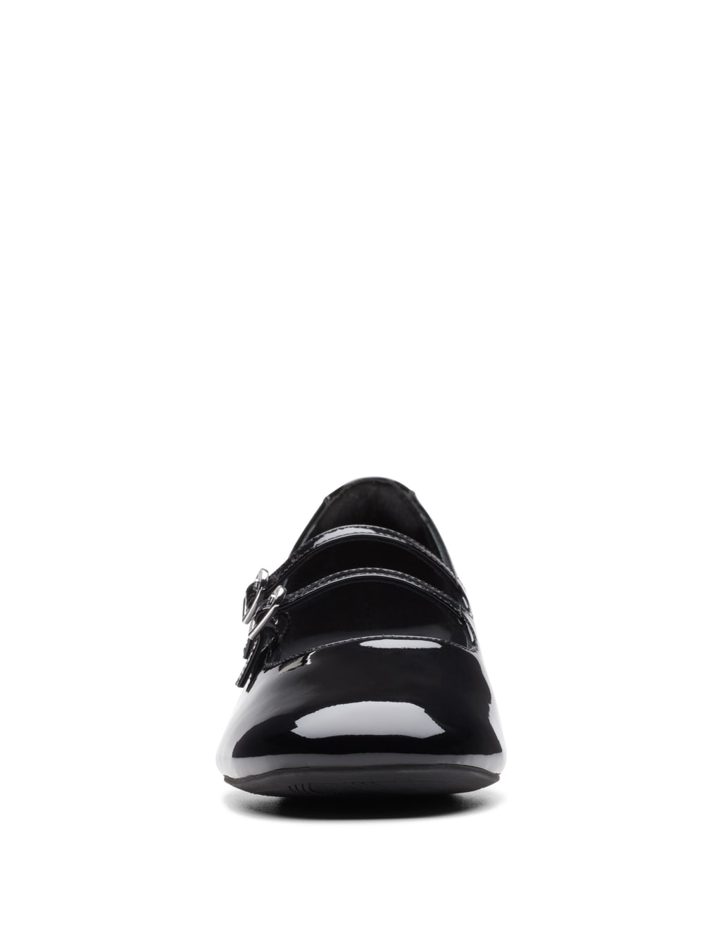 Leather Patent Block Heel Court Shoes 3 of 7