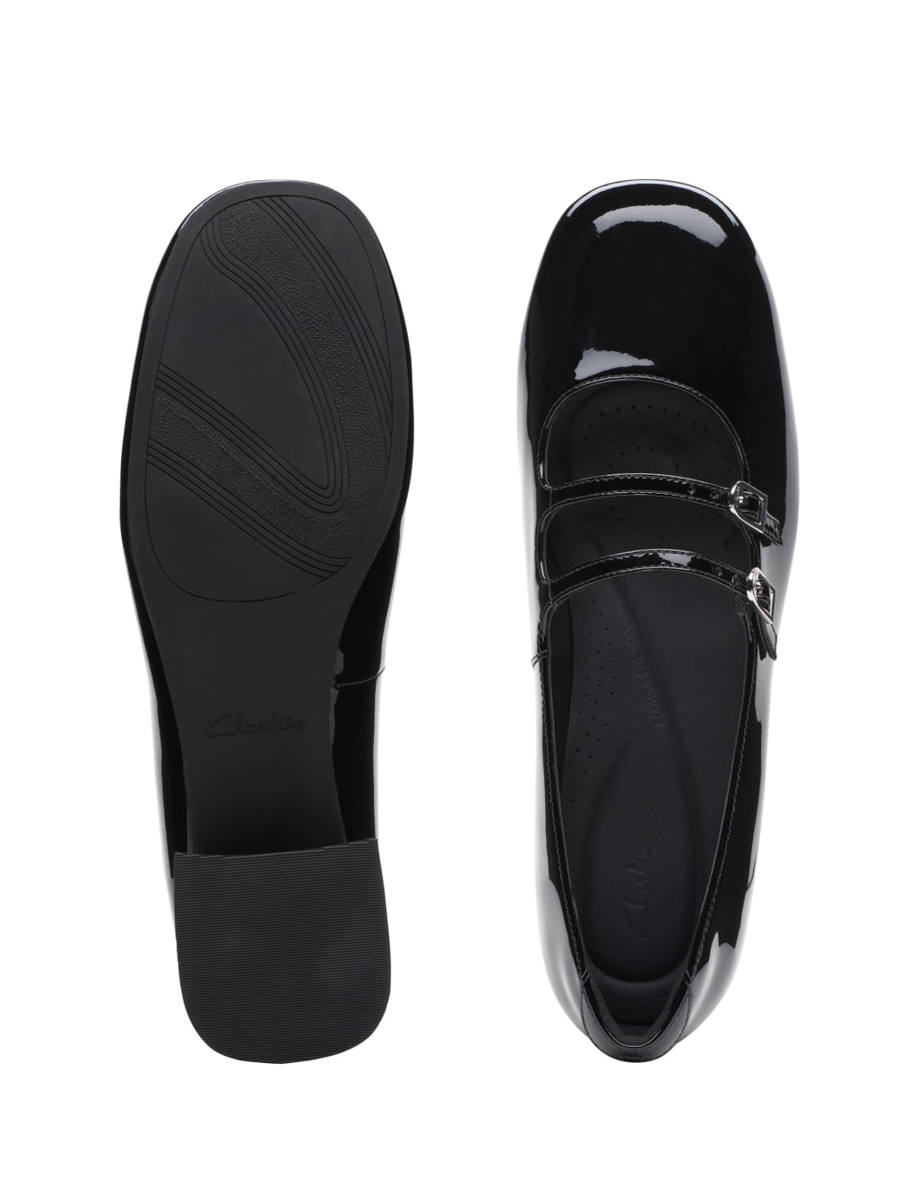 Leather Patent Block Heel Court Shoes 7 of 7