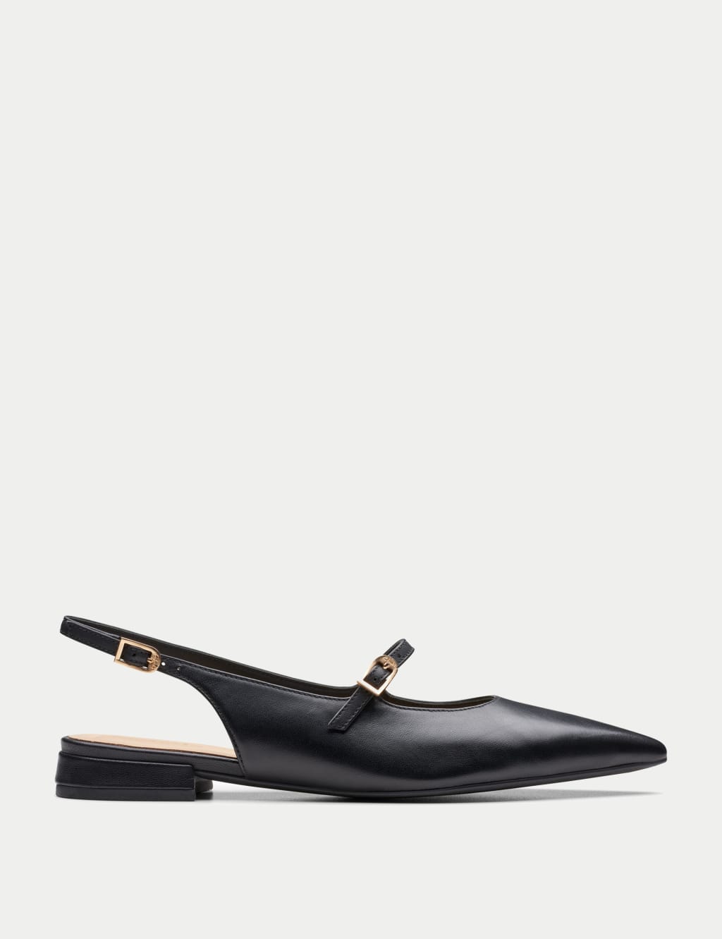 Leather Buckle Flat Slingback Sandals Clarks M S