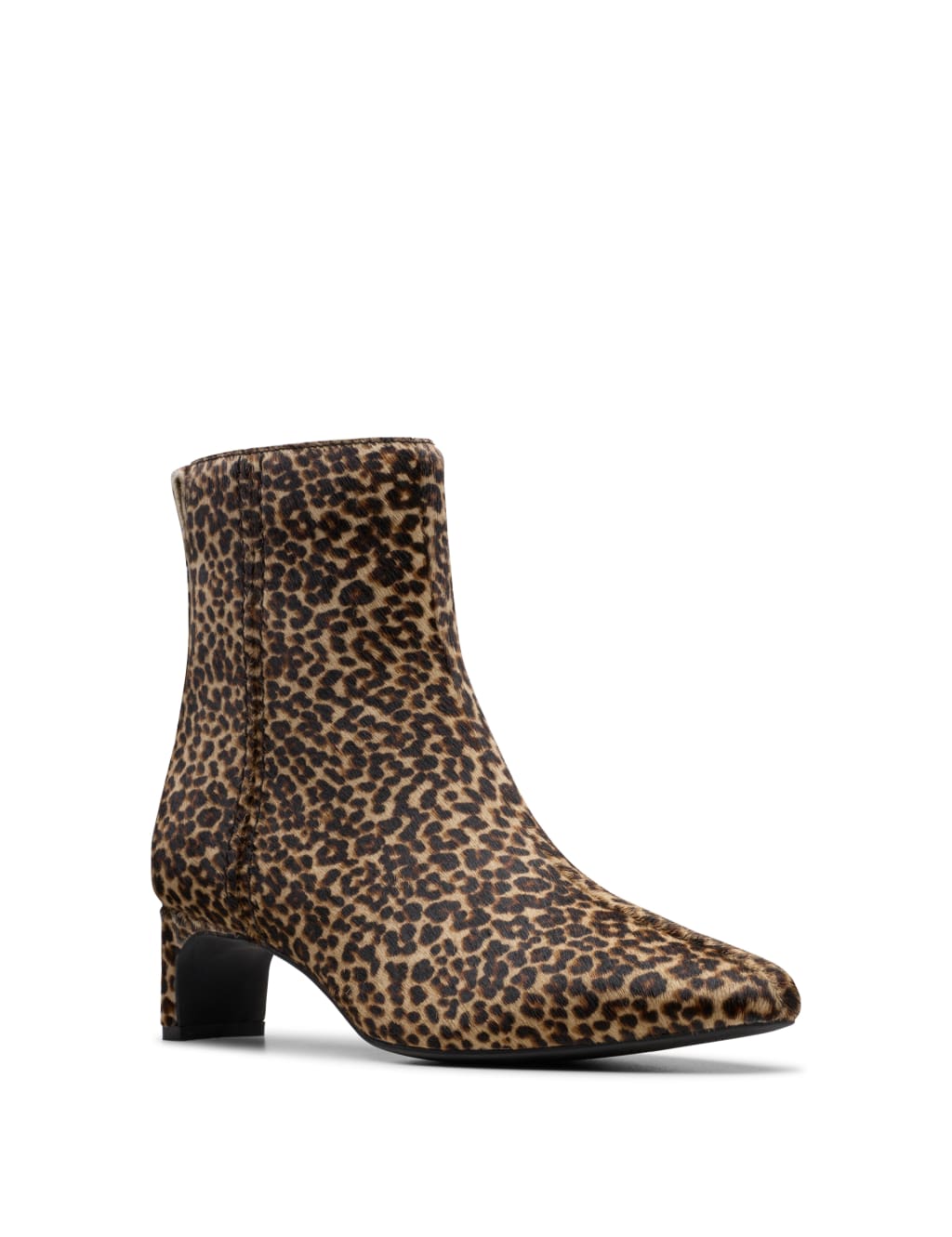 Animal Print Kitten Heel Ankle Boots