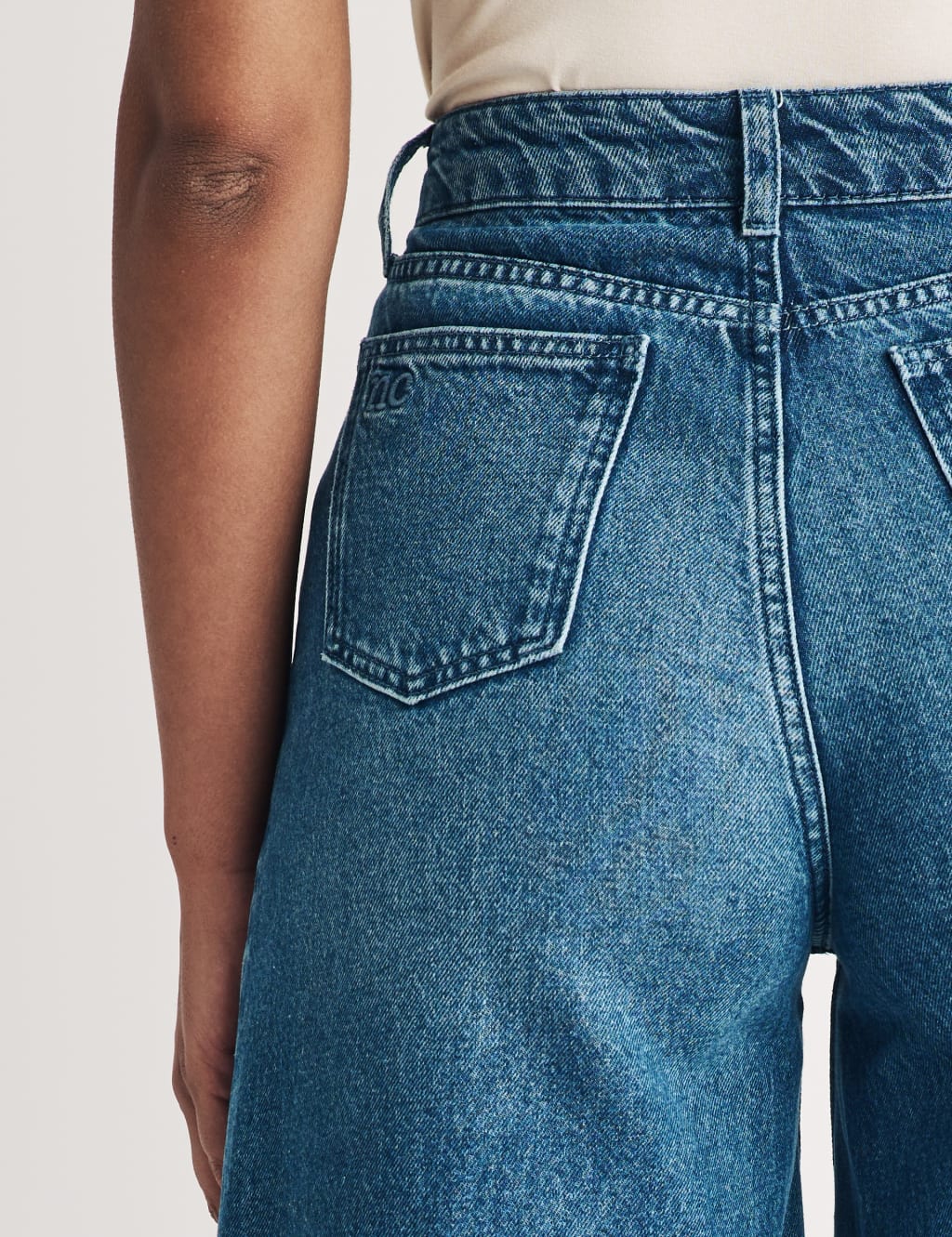 Cotton Rich High Waisted Wide Leg Jeans 4 of 5