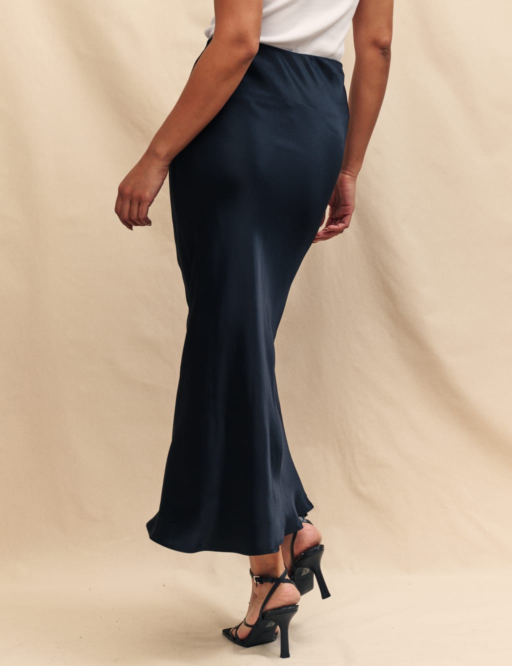 Satin Midi Slip Skirt 2 of 5