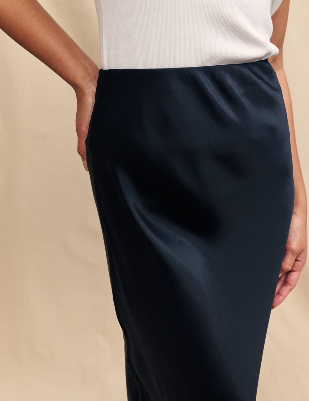 Satin Midi Slip Skirt 3 of 5