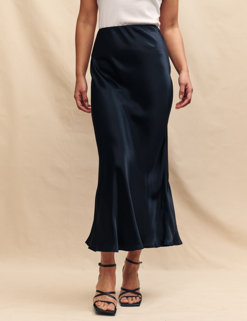 Satin Midi Slip Skirt 4 of 5