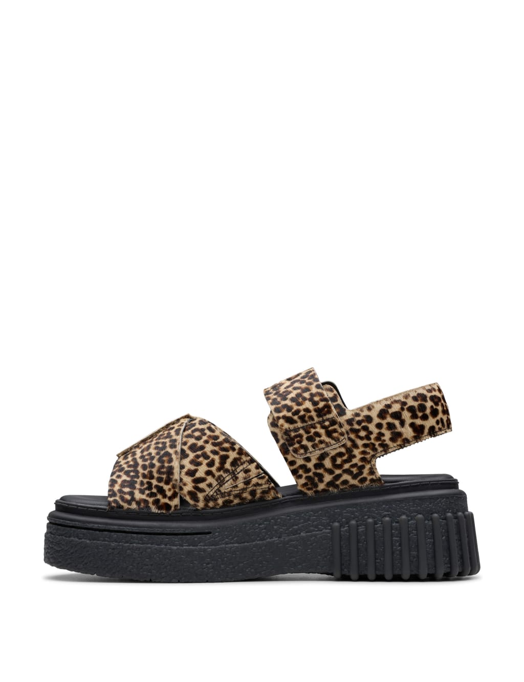 Leather Leopard Print Flatform Sandals 3 of 7